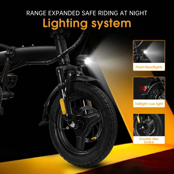 folding electric bike for adult with basket 350w foldable electric bicycle 48v 10.4ah commuting lightweight cycling escooter