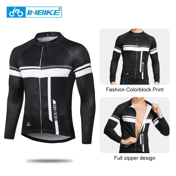 inbike overstock clearance!men's cycling long sleeved jersey bike bib pants biking mtb clothing man long shirts moisture wicking