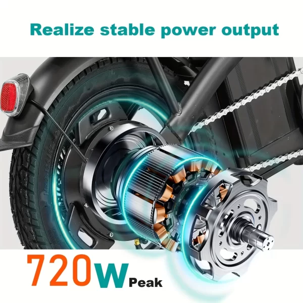 14 inch electric bike, easy to fold, adult commuter electric bike, 500w motor, removable battery, 20 mile maximum range