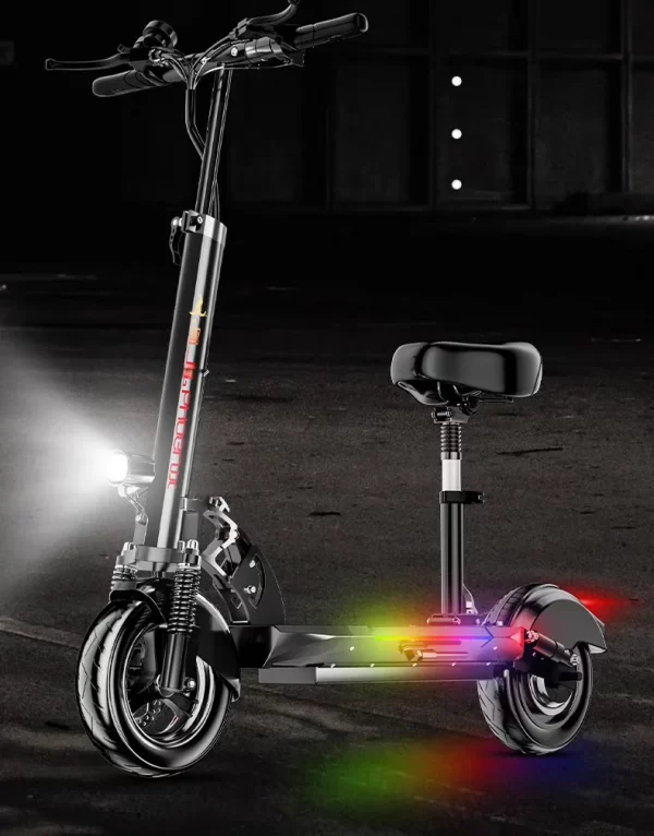 foldable electric scooter with seat | adult commuting & delivery | mini 2 wheel electric vehicle, lightweight & portable