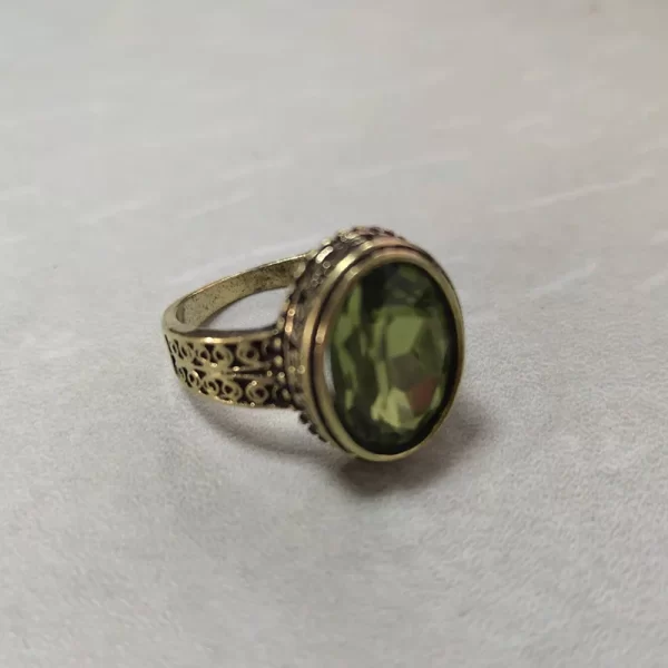 vintage peridot green zircon rings for women carved flower pattern ring fashion creative design handmade wedding party jewelry