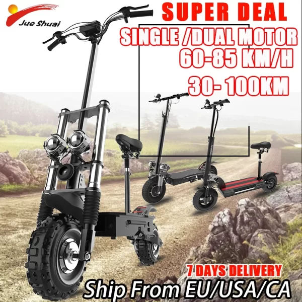 single dual motor electric scooter for adults 85km/h 1200 6000w 30 100km range foldable e scooter with seat x60 x700 x500 x750