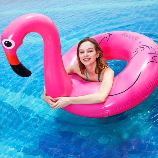 pvc inflatable flamingo swimming ring for adults pool parties supplies&pool float