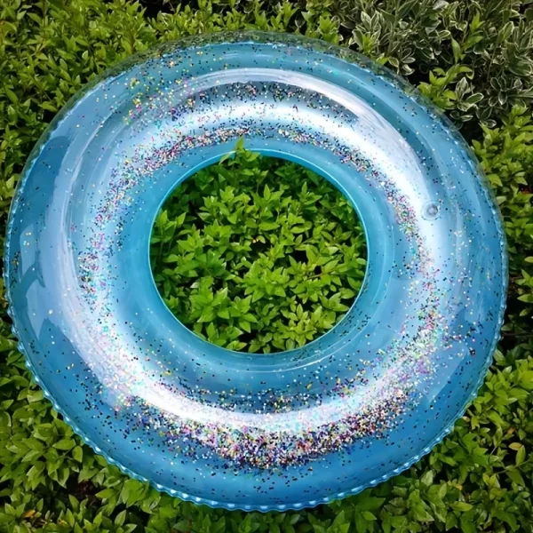 pvc transparent sequin swimming ring, creative inflatable swimming goods