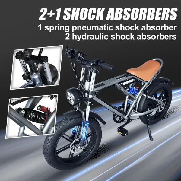 idotata s7 electric bike for adults, 48v, 70ah, dual battery, 20inch, 4.0 fat tires,snow mountain e bike, 2000w electric bicycle