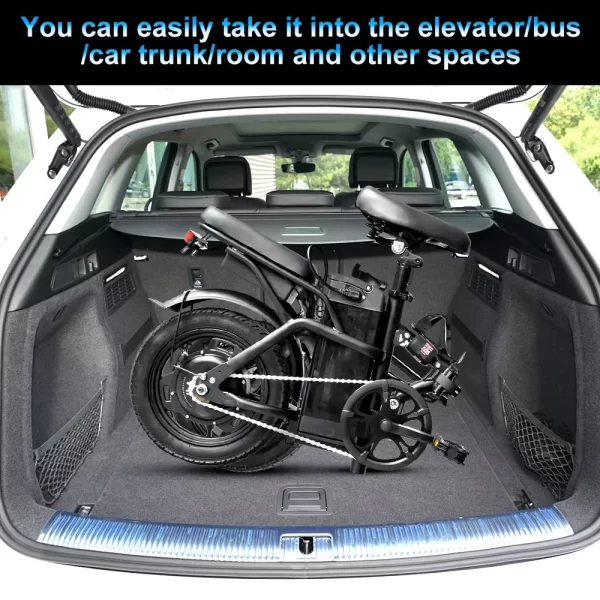 folding e bike adults motor electric dirt bike 48v 15ah 400w max 32km/h electric bicycle city 14 inch tire for cycling commuting