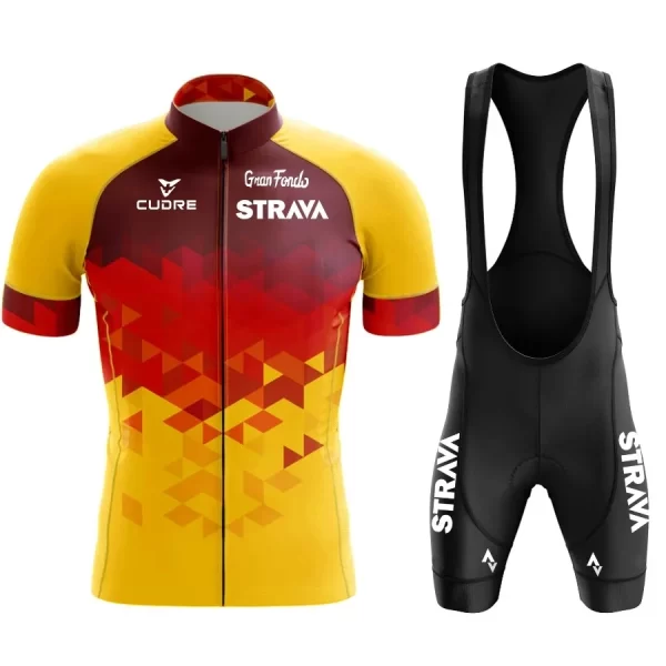 2024 jersey set strava summer short sleeve breathable men's mountain bike jersey set