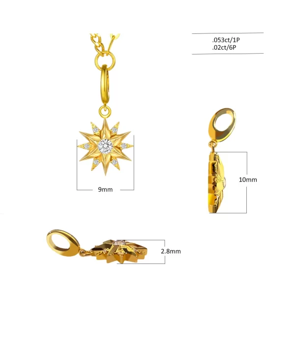 lab grown diamond necklace real gold 18k original pendant star designer luxury jewelry for both man and women criti rora