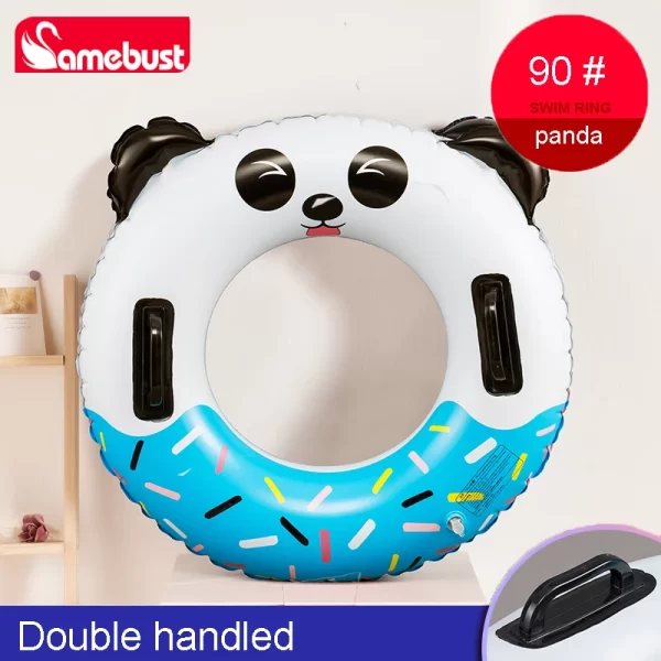 camebust thickeneded swimming ring panda swimming ring adult inflatable lifebuoy beginner swimming ring with double handles