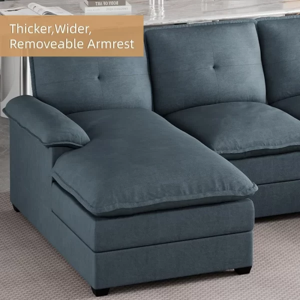 110" u shaped couch 4 seat sofas with double chaises, modern modular sectional sofa set for apartment furniture for apartment