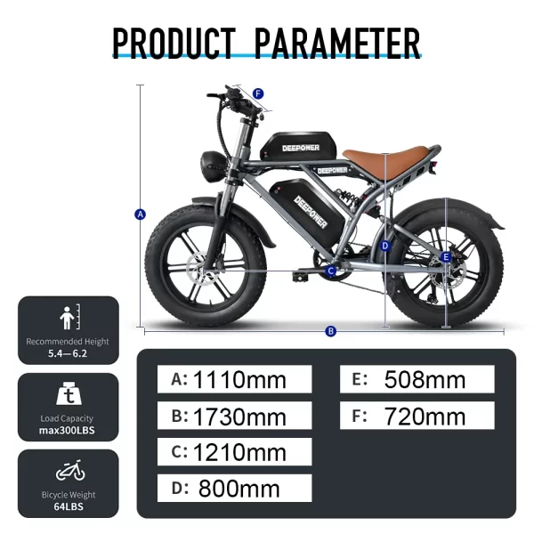 deepower electric bike 2000w 48v 60ah 20 inch adult fat tire mountain electric bicycles oil brake off road adventure ebike