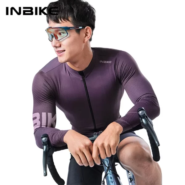 inbike men’s cycling long sleeve breathable mtb clothing bicycle jersey for men road bike top shirts with pocket cycling clothes