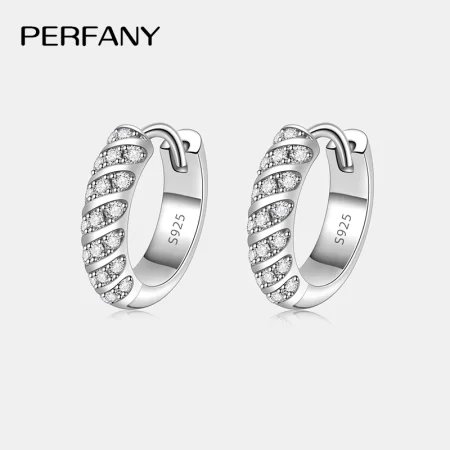 perfany all moissanite hoop earrings women s925 pure silver laboratory diamond fashion wedding party jewelry