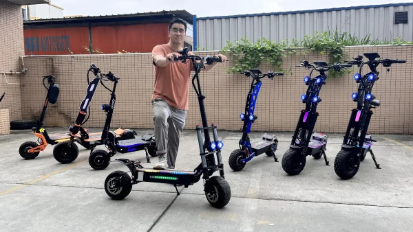 e5b 6000w 60v 50ah 11 inch off road tyre trottinettes électriques dual motors removable seat skutery folding electric scooter
