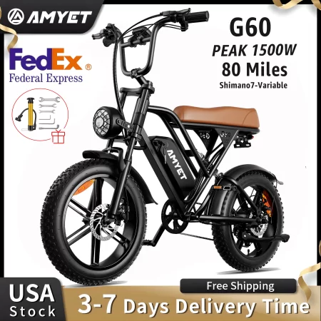 amyet v9 g60 adults electric bike 1000w motor bicycle 48v 20ah 20“ tire ebike electric e bikes mountain moped ebikes for men