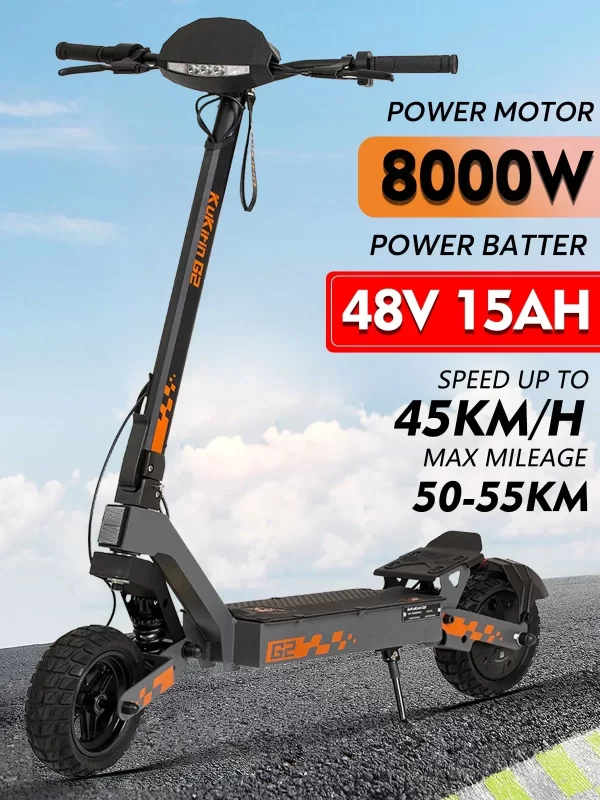 2025 new kukirin g2 800w 48v15ah eelectric scooter max speed 45 50km/h 10 inch tires max range 55 60km foldable escooter