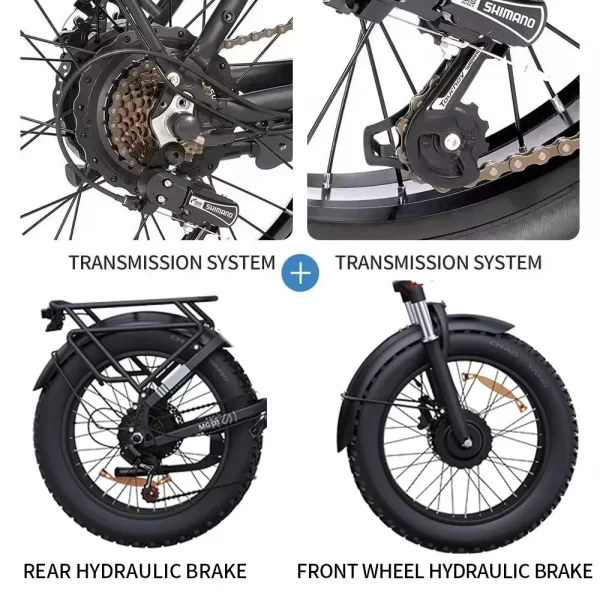 electric bike h20 pro dual motor 2000w 48v 23ahl electric bicycle 20 inch off road tyre snow mountain folding electric bike