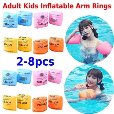2pcs children swimming arm rings inflatable pool float circle sleeves pool buoys armbands for swim trainers