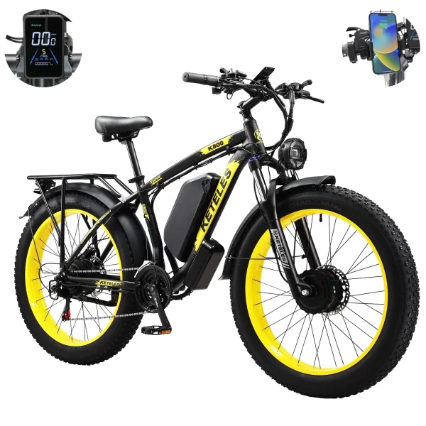 electric bicycle keteles k800 2000w high power motor 48v 23ah battery adult electric bike 26 inch tire mountain off road ebike