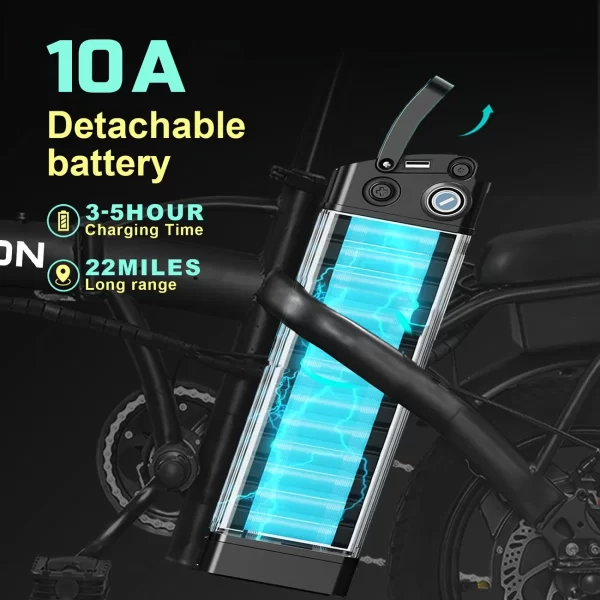 deepower electric bike k100 400w folding ebike 48v30ah removable battery disc brake city commuter electric bicycle for adults
