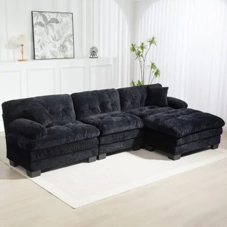 l shaped modular sectional sofa with deep seating reversible 3 seat sleeper couch comfortable upholstered furniture for living r