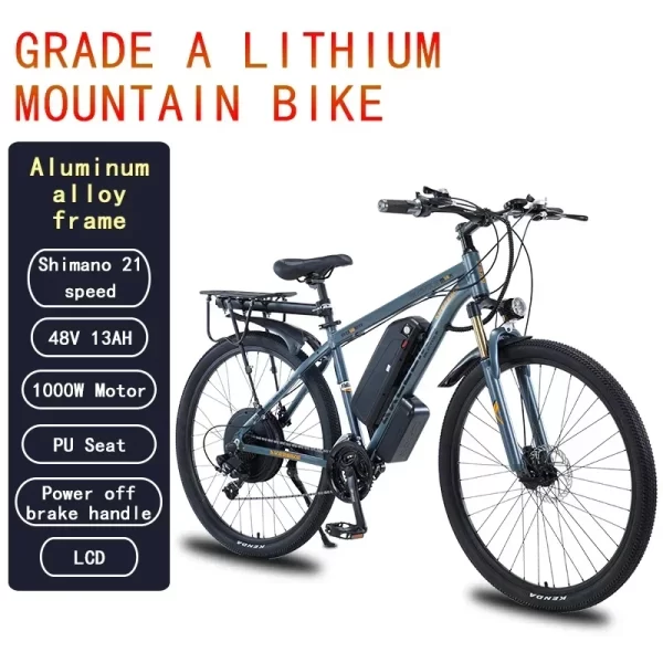 ebike akez 1000w cityelectricbike detachable 13ah battery electric bike 60 mile range dual disc brake alloy electric bike