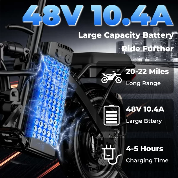 lelekuai 500w adult electric bike, 20 mph, 48v 12ah removable battery, 14 inch folding electric bike, multi shock absorption