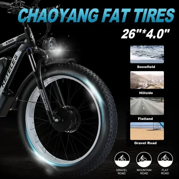 electric bicycle keteles k800 2000w high power motor 48v 23ah battery adult electric bike 26 inch tire mountain off road ebike