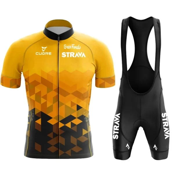2024 jersey set strava summer short sleeve breathable men's mountain bike jersey set