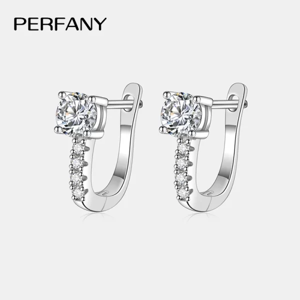 perfany 0.5ct moissanite hoop earrings women's 100% pure silver shiny laboratory diamond fashion wedding high end jewelry