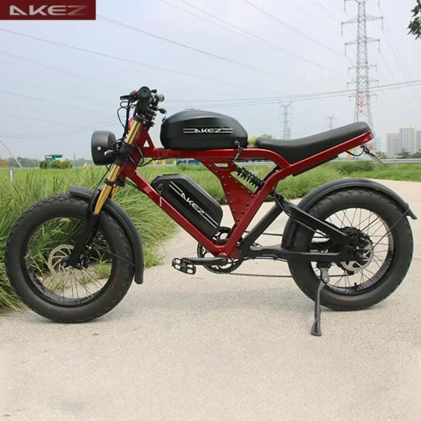 akez 52v 1500w ebike aluminum alloy frame 20'' off road tires long range with 55ah dual battery electric motorcycle city bike