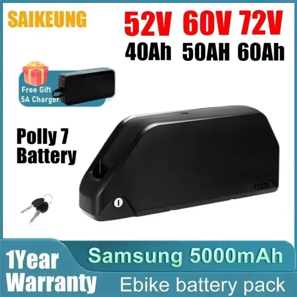hailong polly 36 52v 60v 72v ebike battery 48v 40ah 25 30 35ah 50 60ah 21700 electric bike batteria for bafang 350w 3000w motor