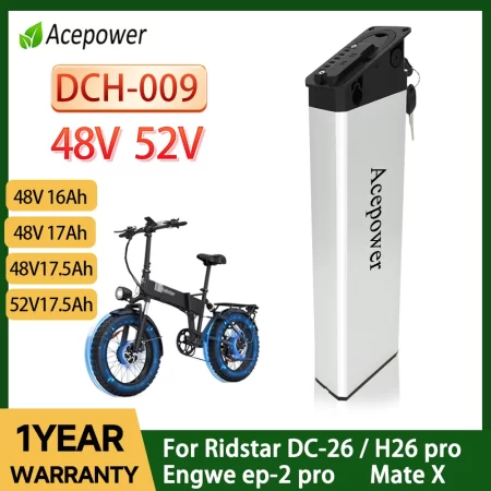 for ridstar dc 26 h26 pro tesgo ebike battery 48v 13ah 16ah 17ah 17.5ah battery for tesgo hummer pro folding ebike batteries
