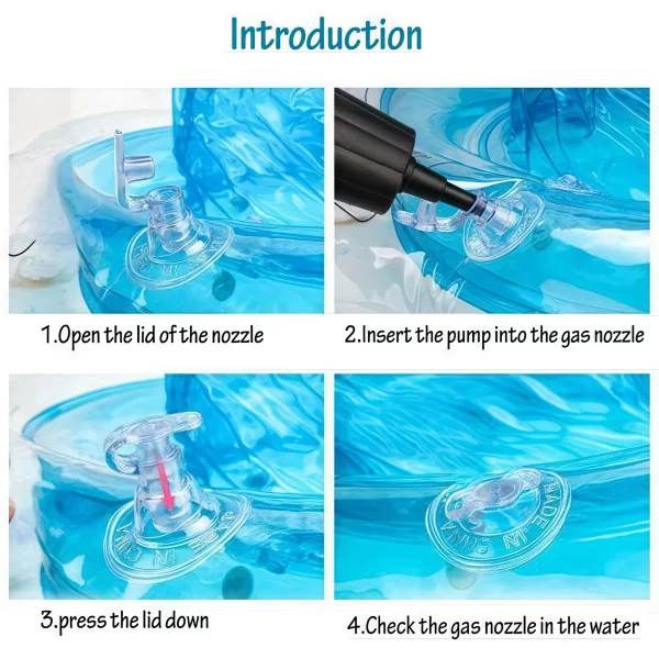 1 inflatable baby swim ring with double safety airbags and safety seat, pool bathtub accessory, blue, green, pink