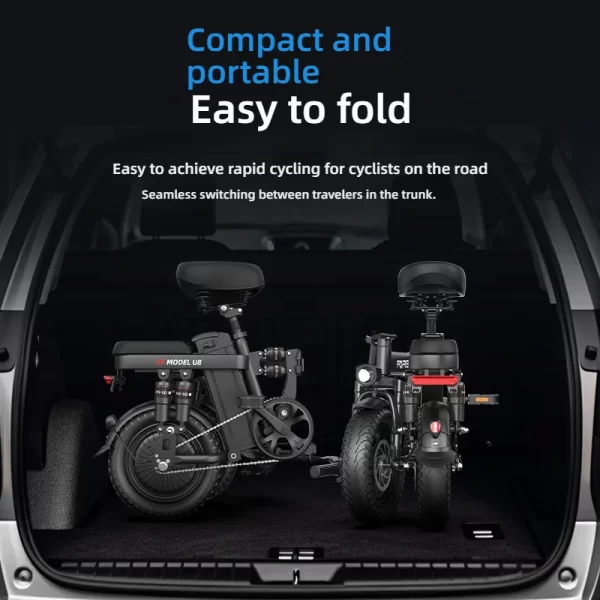 folding electric e bikes professional ultra lightweight portable trunk foldable electrical bicycles adult's driver scooters