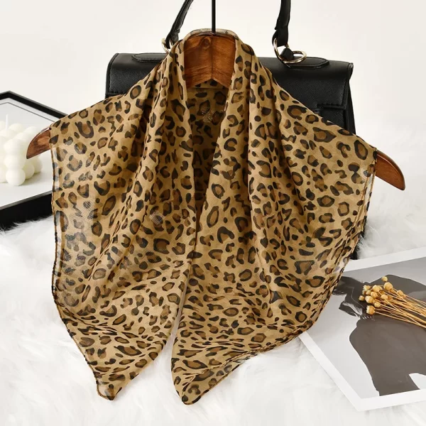 60*60cm small square scarf women chiffon neckerchief fashion leopard printed floral handkerchief hair wrap bag accessories