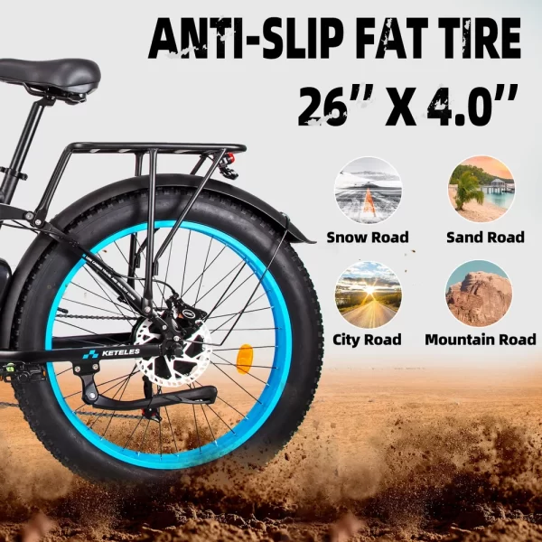 keteles k800 pro adult off road electric bicycle, 2000w/1000w motors, 23ah/ 17.5ah battery, 4.0'' fat tire full suspension ebike
