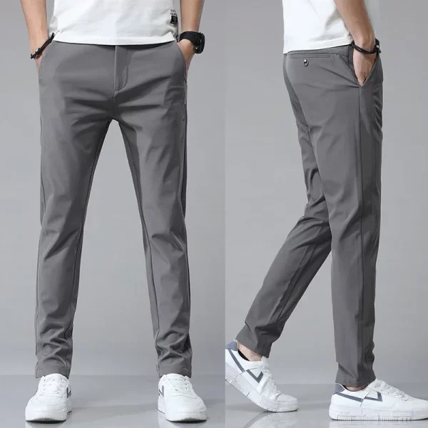 2024 spring summer ultra thin men's stretch slim straight casual pants high quality fashion breathable golf sports trousers