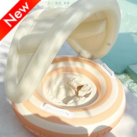 baby swimming ring inflatable swim ring with detachable sunshade toddlers pool float beach water for summer pool party