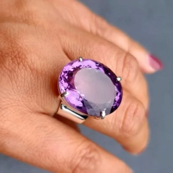 luxury fashion oval purple color set zirconia geometric ring for women delicate daily holiday party jewelry gifts