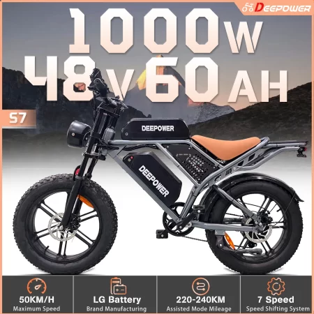 deepower s7 off road electric bike for 1000w motor adults mountain ebike with 48v 60ah lg battery all terrain motorcycle style