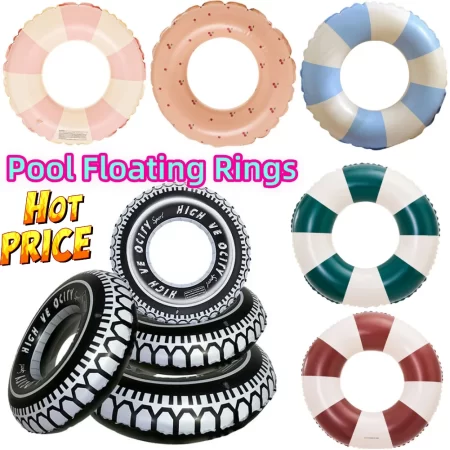 tire pattern blow up swim tube leakproof inflatable swim ring for kids adults water play thickened floaties swimming circle