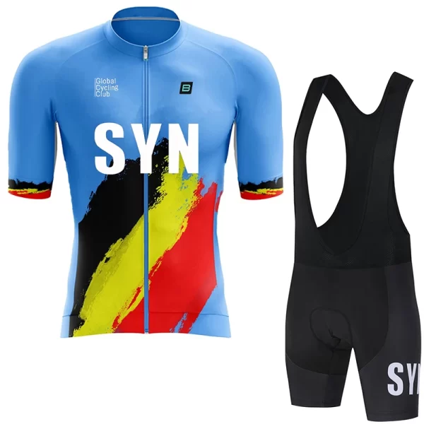 syn new summer men's short sleeve cycling shorts suspenders set new arrival cycling jersey shirt outdoor cycling clothing