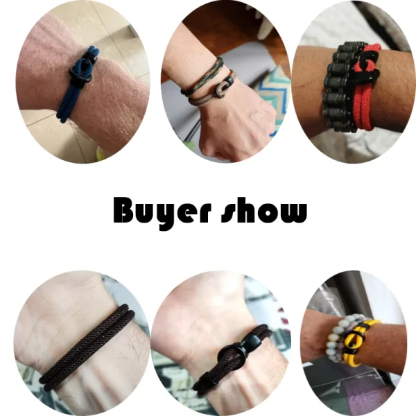 fashion rope bracelet men double layer outdoor camping braclet homme accessories survival paracord braslet gift for him