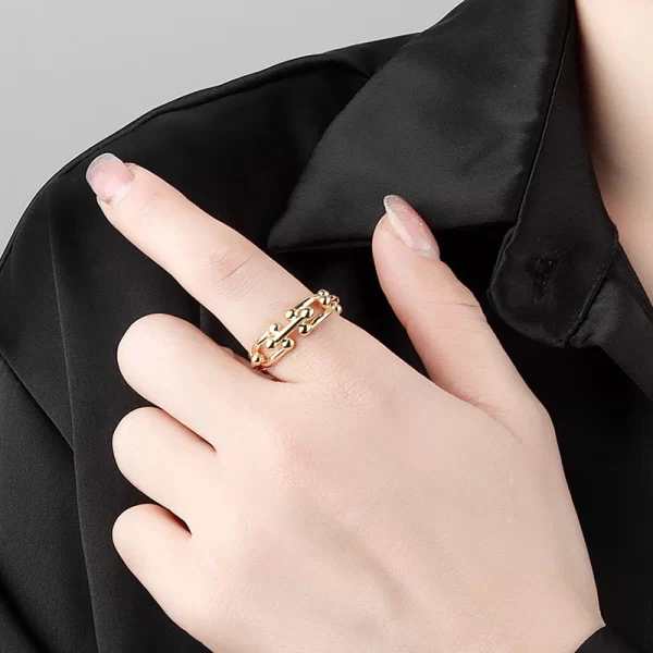foxanry minimalist silver color engagement rings for women new fashion creative hollow geometric party jewelry gifts
