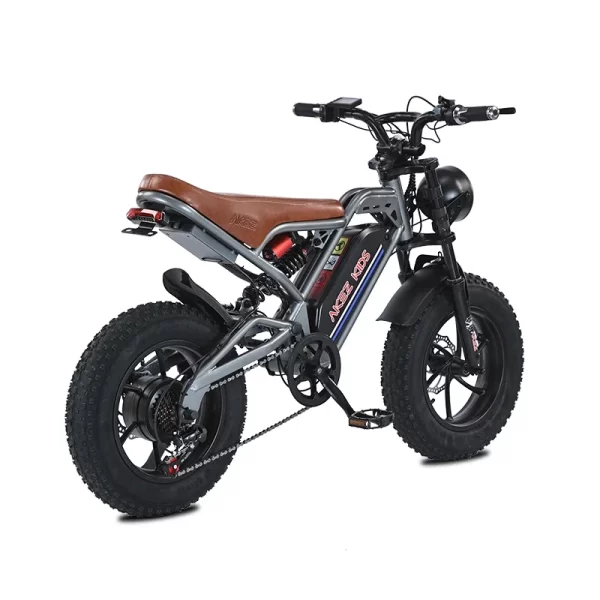 akez 16inch fat tire electric bike kids to ride 350w motor 36v 15.6ah battery full suspension retro electric mountain bicycle