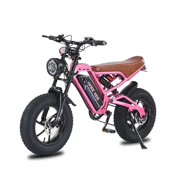 akez 16inch fat tire electric bike kids to ride 350w motor 36v 15.6ah battery full suspension retro electric mountain bicycle