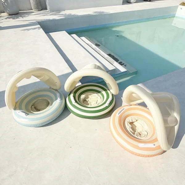 baby swimming ring inflatable swim ring with detachable sunshade toddlers pool float beach water for summer pool party