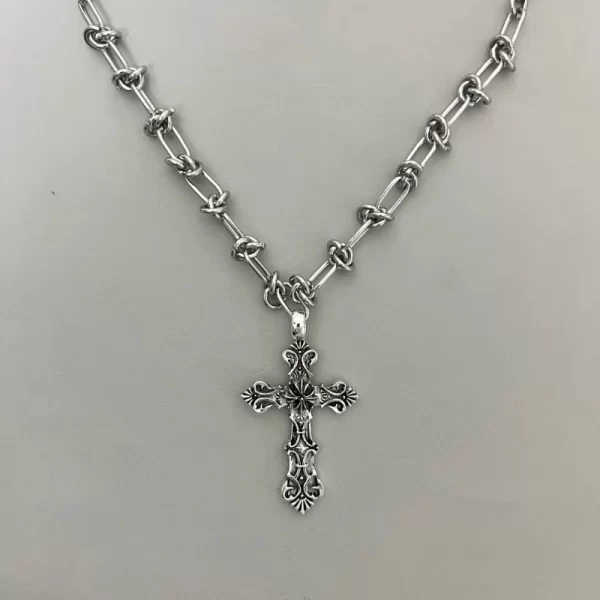 vintage cross pendants necklace for women kpop punk chain necklaces long korean fashion retro jewelry on the neck gift