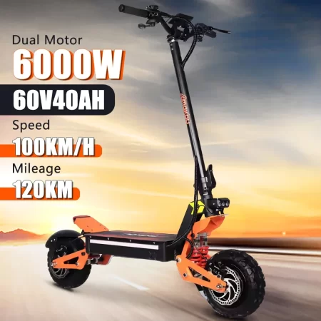 2025 new electric scooter 6000w dual motors maximum speed 85 km/h 11 inch off road tires with shock absorbers foldable scooter